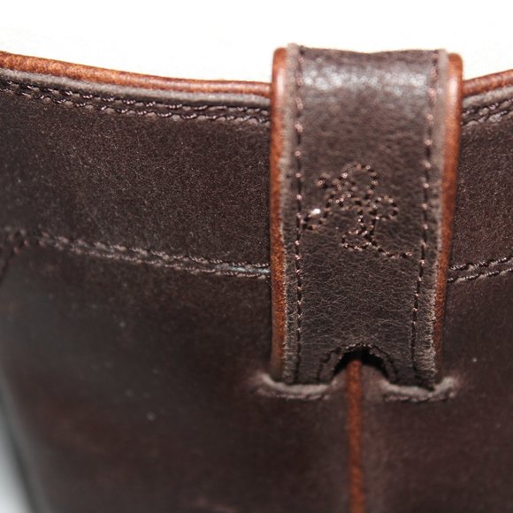 Polo Ralph Lauren Girls' Marlow Mid Calf Leather Boots Brown Distressed Sz 5Y - Picture 4 of 4